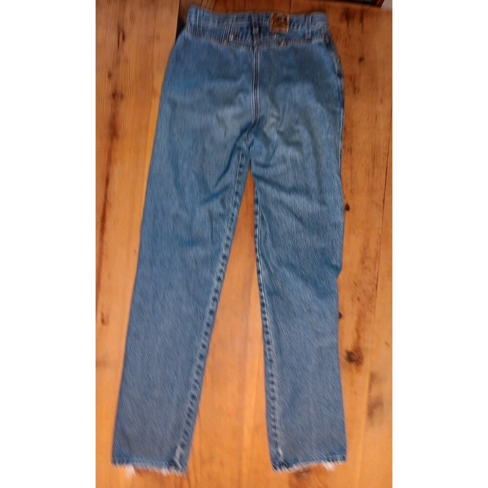Rockies Vtg Jeans Juniors 11 12 XL Blue Bareback Slim Long Rise Cowgirl 30x35